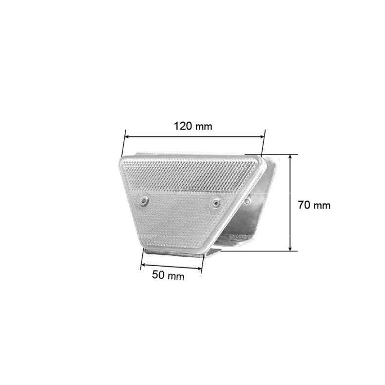 Dimensions réflecteur de glissiere en acier double face