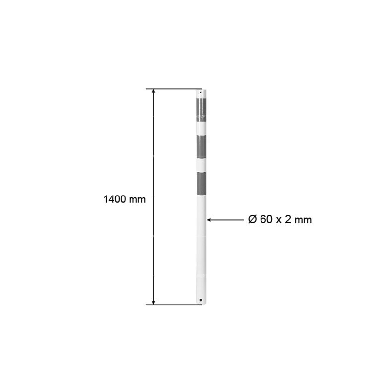 Dimensions poteau de parking cylindrique.